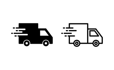 Delivery truck icon vector for web and mobile app. Delivery truck sign and symbol. Shipping fast delivery icon