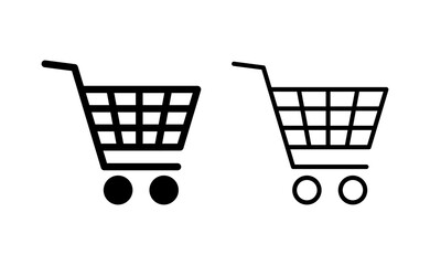Shopping icon vector for web and mobile app. Shopping cart sign and symbol. Trolley icon