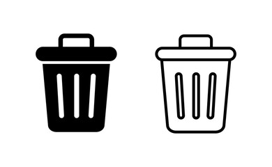 Trash icon vector for web and mobile app. trash can icon. delete sign and symbol.