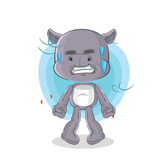 hippopotamus cold illustration. character vector