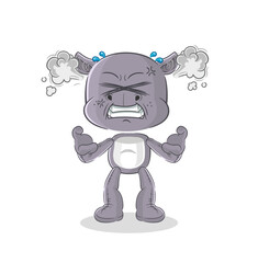hippopotamus very angry mascot. cartoon vector