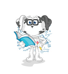 dalmatian dog geek cartoon. cartoon mascot vector