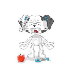 dalmatian dog burp mascot. cartoon vector