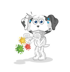 dalmatian dog refuse viruses cartoon. cartoon mascot vector