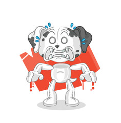 dalmatian dog monster vector. cartoon character