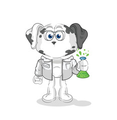 dalmatian dog scientist character. cartoon mascot vector