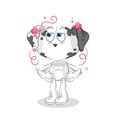 dalmatian dog shy vector. cartoon character