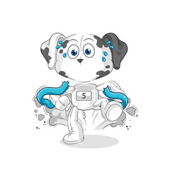 dalmatian dog runner character. cartoon mascot vector