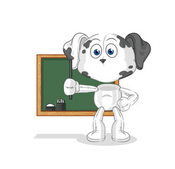 dalmatian dog teacher vector. cartoon character