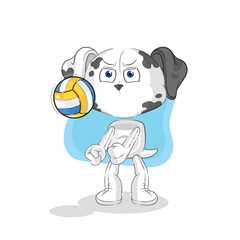 dalmatian dog play volleyball mascot. cartoon vector