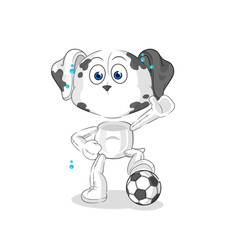 dalmatian dog playing soccer illustration. character vector