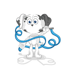 dalmatian dog Rhythmic Gymnastics mascot. cartoon vector