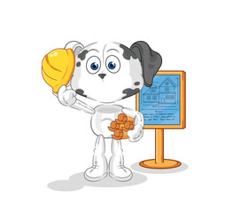 dalmatian dog Architect illustration. character vector