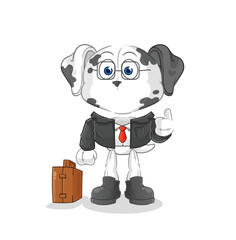 dalmatian dog office worker mascot. cartoon vector