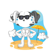 dalmatian dog sunbathing in summer. character vector