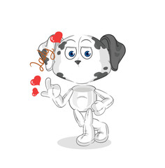 dalmatian dog flirting illustration. character vector