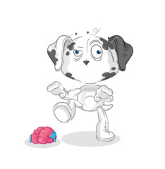 dalmatian dog zombie character.mascot vector