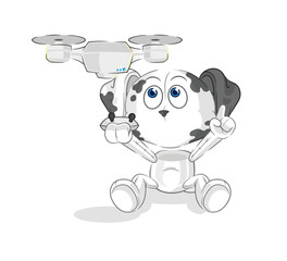dalmatian dog with drone character. cartoon mascot vector