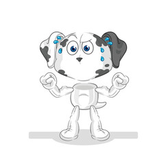 dalmatian dog muscular cartoon. cartoon mascot vector