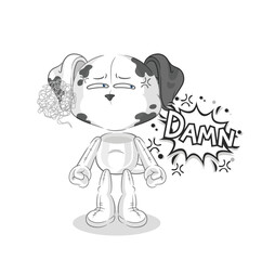 dalmatian dog very pissed off illustration. character vector