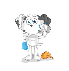 dalmatian dog cleaner vector. cartoon character