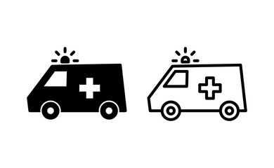 Ambulance icon vector for web and mobile app. ambulance truck sign and symbol. ambulance car