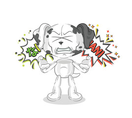 dalmatian dog anime angry vector. cartoon character