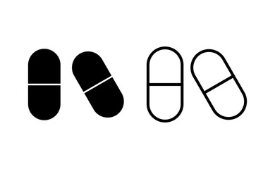 Pills icon vector for web and mobile app. capsule icon. Drug sign and symbol