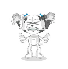 dalmatian dog very angry mascot. cartoon vector