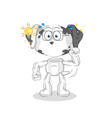dalmatian dog got an idea cartoon. mascot vector