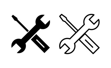 Repair tools icon vector for web and mobile app. tool sign and symbol. setting icon. Wrench and screwdriver. Service