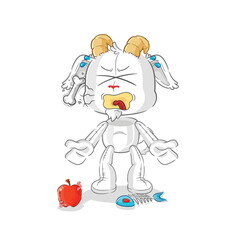 mountain goat burp mascot. cartoon vector