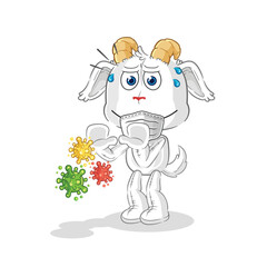 mountain goat refuse viruses cartoon. cartoon mascot vector