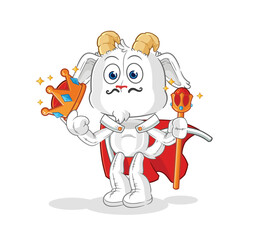 mountain goat king vector. cartoon character