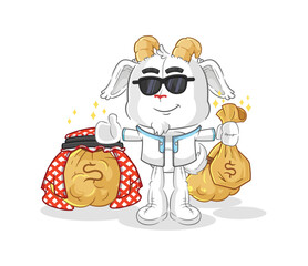 mountain goat rich arabian mascot. cartoon vector