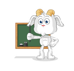 mountain goat teacher vector. cartoon character