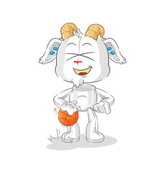 mountain goat dribble basketball character. cartoon mascot vector