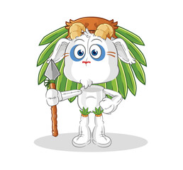 mountain goat tribal man mascot. cartoon vector