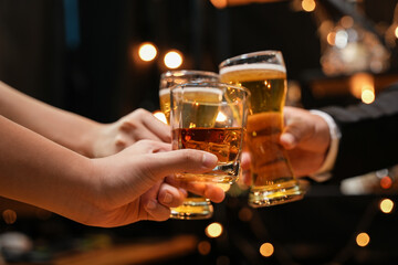 Celebrate whiskey on a friendly party in  restaurant