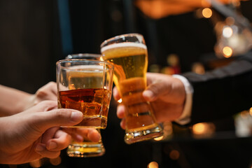 Celebrate whiskey on a friendly party in  restaurant