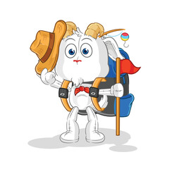 mountain goat scout vector. cartoon character
