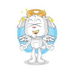 mountain goat angel with wings vector. cartoon character