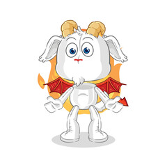 mountain goat demon with wings character. cartoon mascot vector