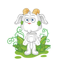 mountain goat waiting too long mascot. cartoon vector