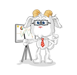 mountain goat marketing character. cartoon mascot vector