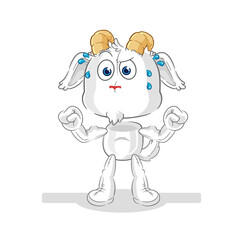 mountain goat muscular cartoon. cartoon mascot vector