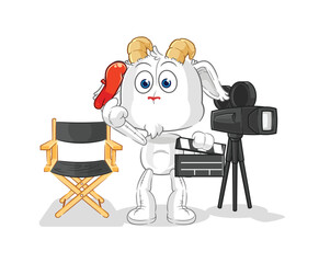 mountain goat director mascot. cartoon vector