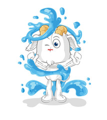 mountain goat fresh with water mascot. cartoon vector