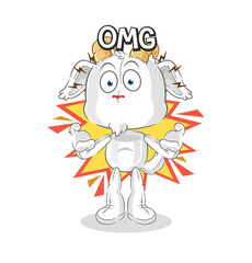 mountain goat Oh my God vector. cartoon character