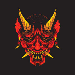 spooky oni devil illustration